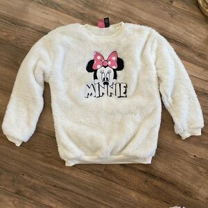 Girls H&M Minnie Faux Fur Crewneck Sweater - sz 13/14 (xl)